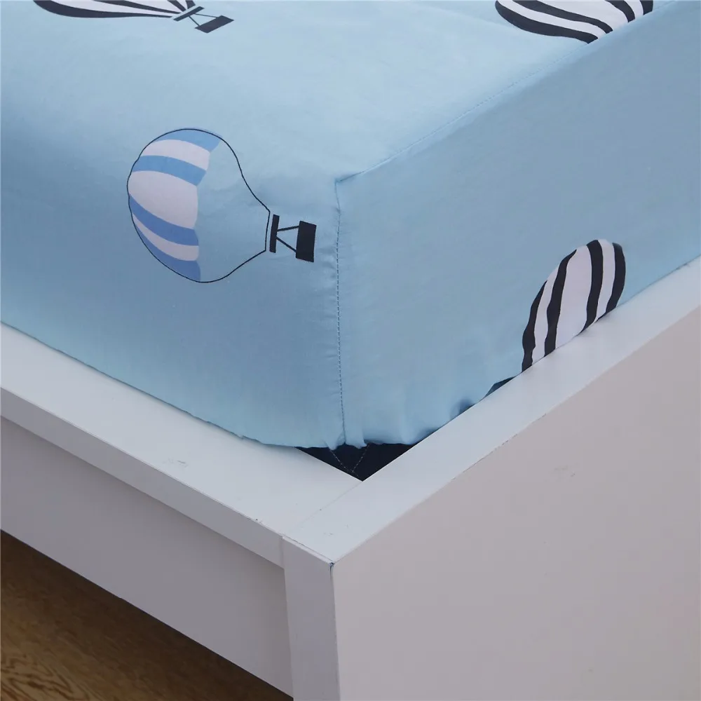 Любовь постельные принадлежности мультфильм горячий воздух воздушный шар синий