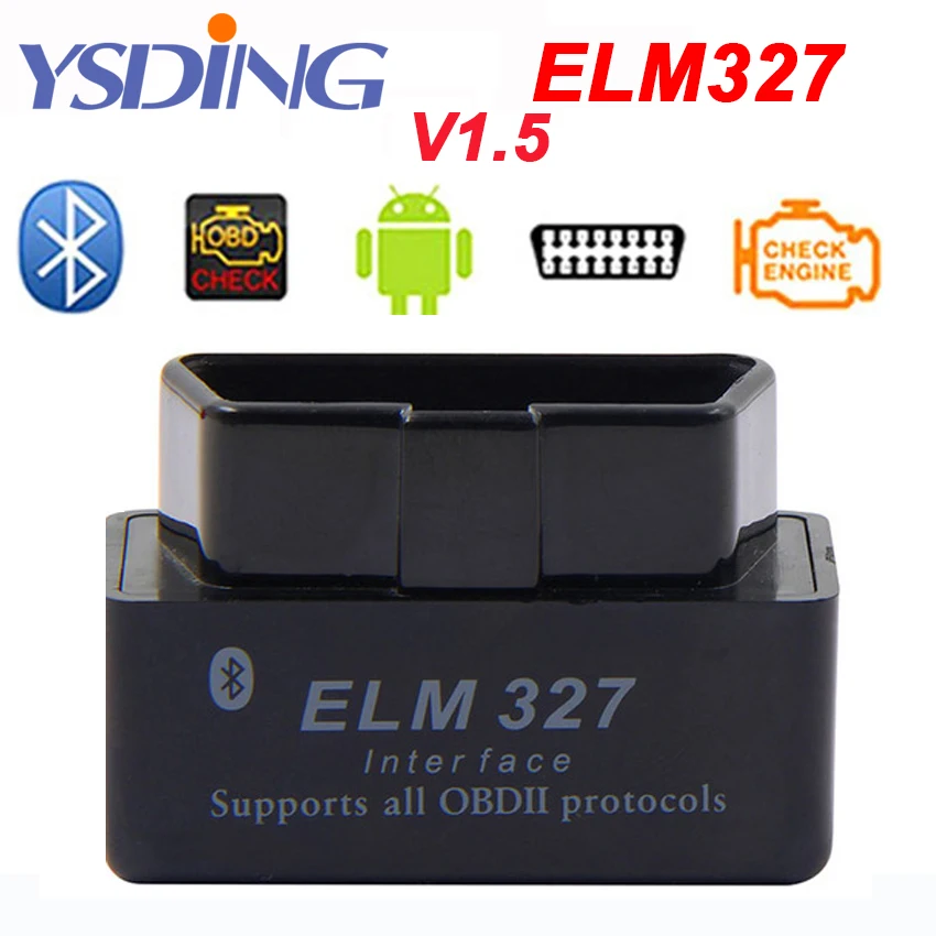 Автосканер ELM327 V1.5 Bluetooth выключатель питания 16Pin OBD сканер работает на Android