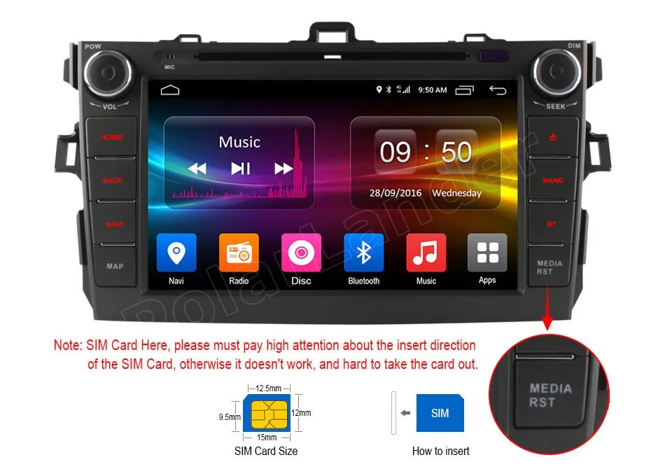 Bluetooth 8-дюймовый Android 6 0 GPS радио для Toyota corolla 2007 - 2011 Автомобильный DVD-плеер