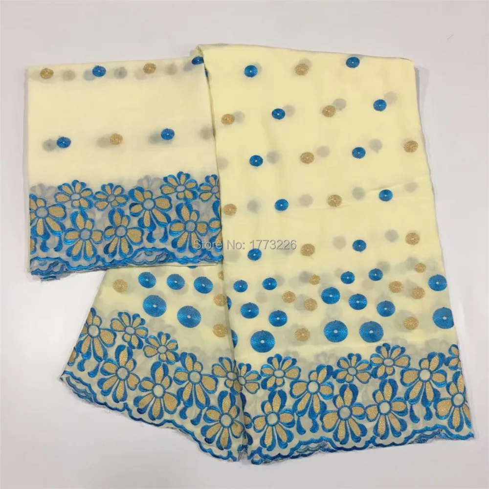 Кружевная ткань из мягкого хлопка желтого цвета в африканском стиле швейцарская