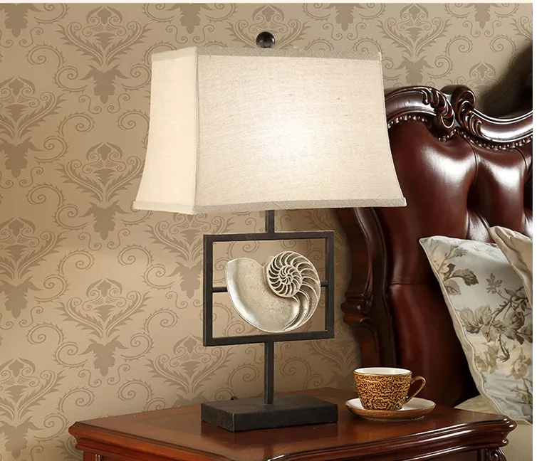 Кантри раковины настольная лампа прикроватная для спальни образец комнаты