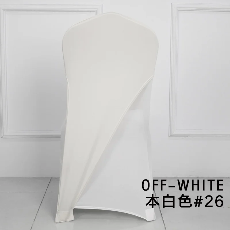 Универсальные белые эластичные чехлы на стулья из полиэстера и спандекса для