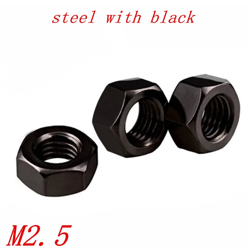 

1000pcs/lot m2.5 carbon Steel with Black Hex nut