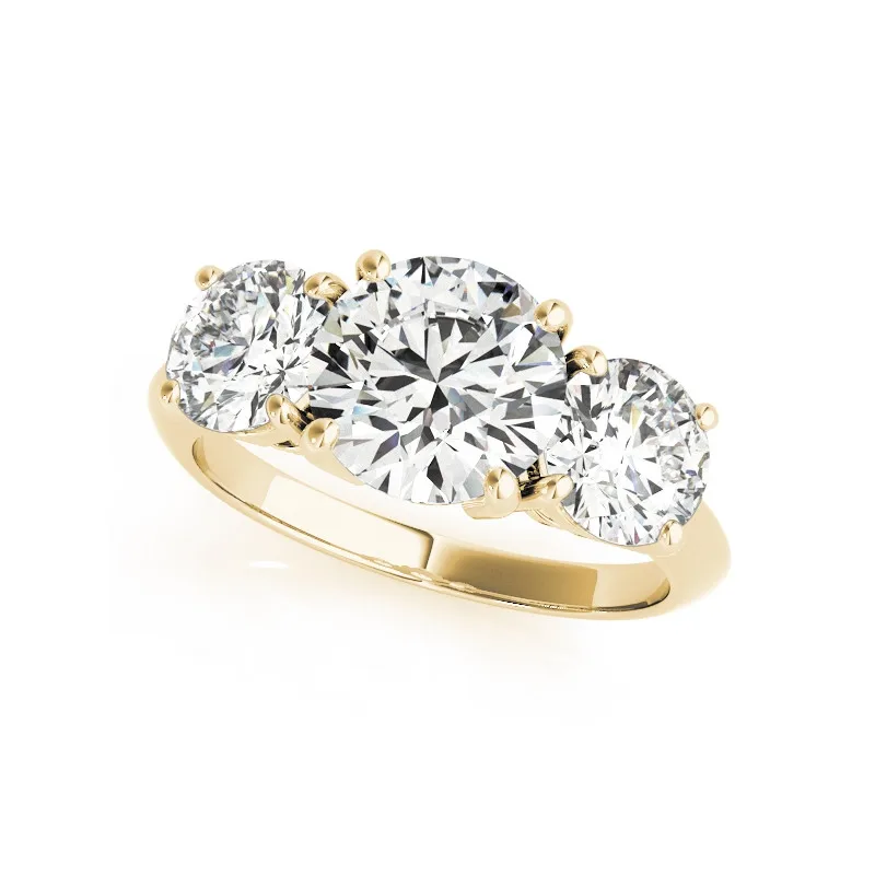 AINUOSHI модные 925 пробы серебряные кольца с тремя камнями 2ct круглые Свадебные обручальные серебряные кольца для влюбленных вечерние ювелирные изделия