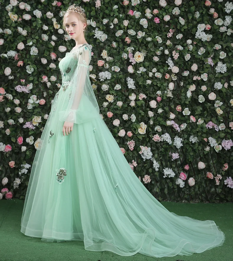 100% Настоящее роскошное светло зеленое вышитое Бисероплетение пузырчатое баркок