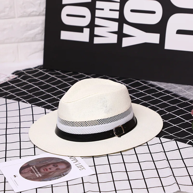 Летняя шляпа в английском стиле модная джаз уличная соломенная с защитой от