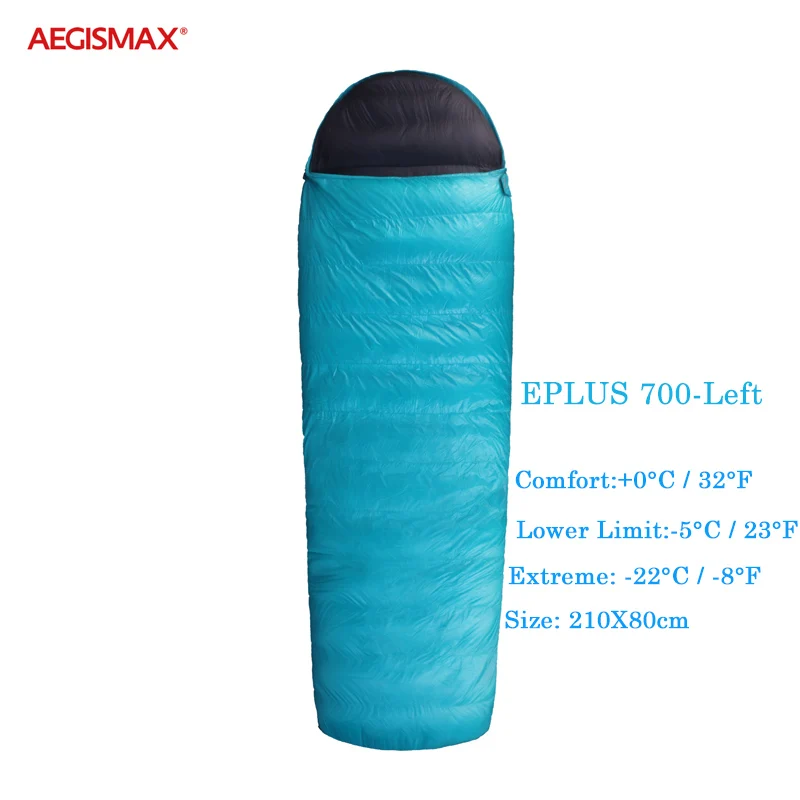 EPLUS700-Left AEGISMAX EPLUS700 95% гусиный пух конверт спальный мешок трехсезонный Открытый Кемпинг сплайсинга двойной спальный мешок 800FP - Цвет: EPLUS700-Left
