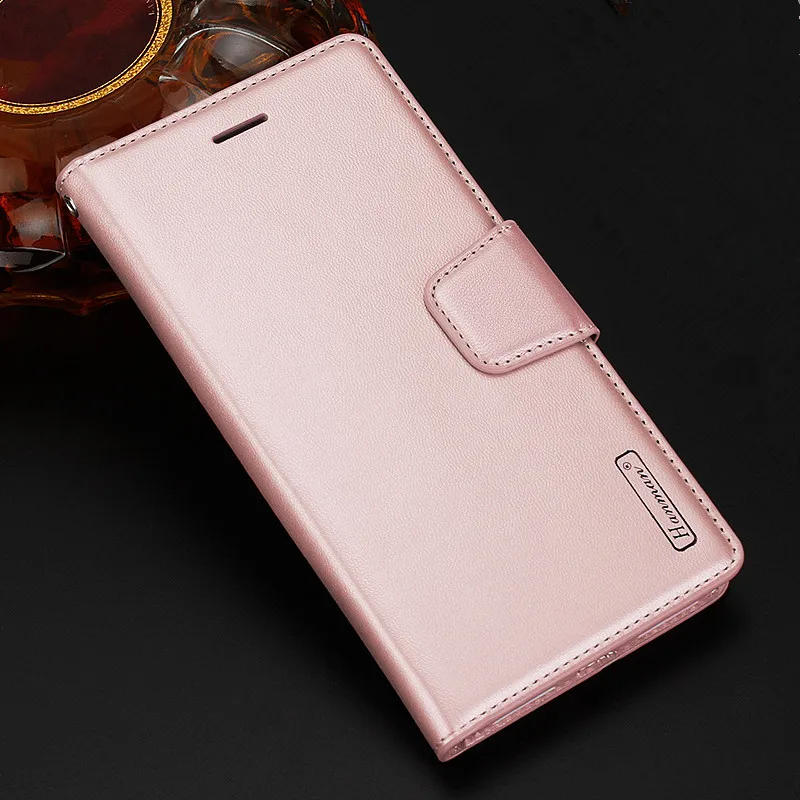 Rose Gold Hanman для iPhone XS Max, XR, X, 6 S, 7, 8 Plus, 5S, Ретро стиль, овчина, кожаный бумажник, задняя крышка, чехол+ подставка, держатель, слот для карт - Цвет: Rose Gold