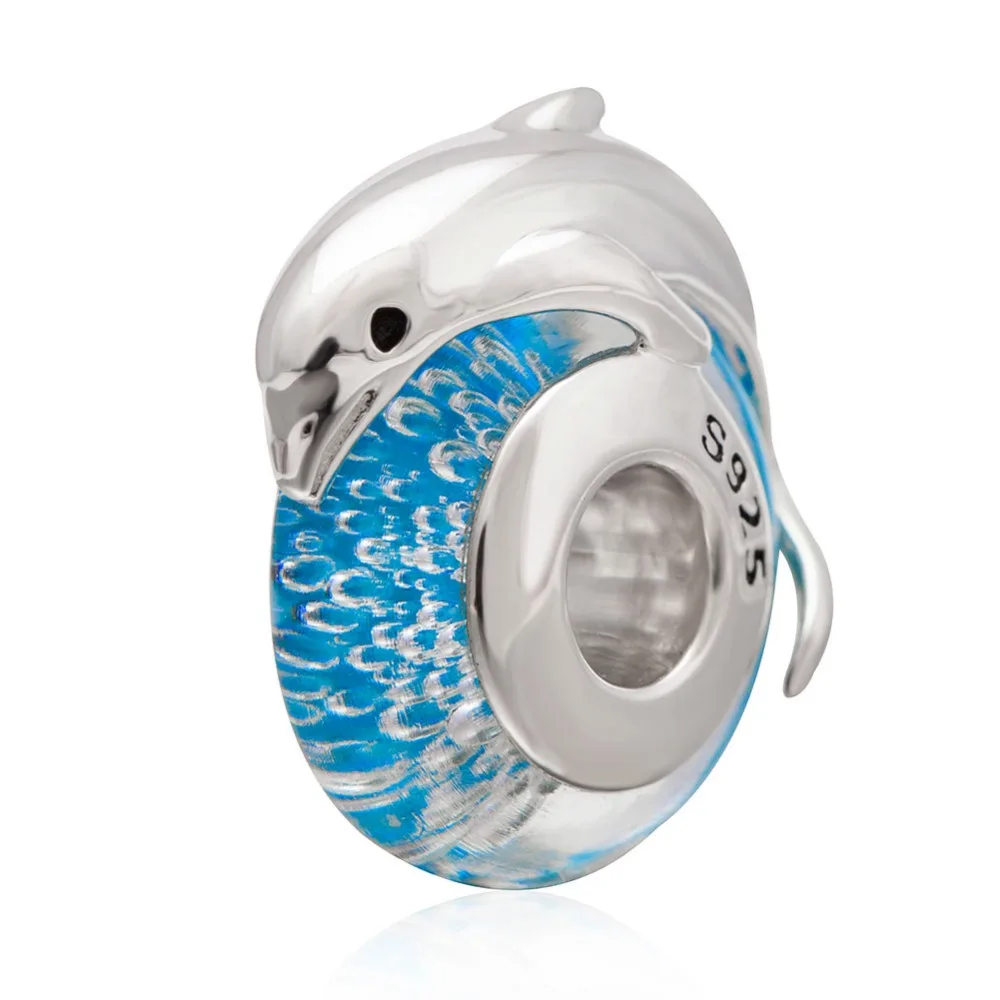 Последние Стерлингового Серебра 925 синий стеклянная бусина ювелирные изделия