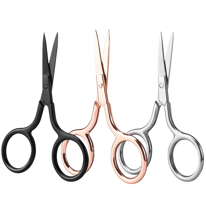 2 шт. маленькие ножницы для бровей смешанные цвета из нержавеющей стали макияжа