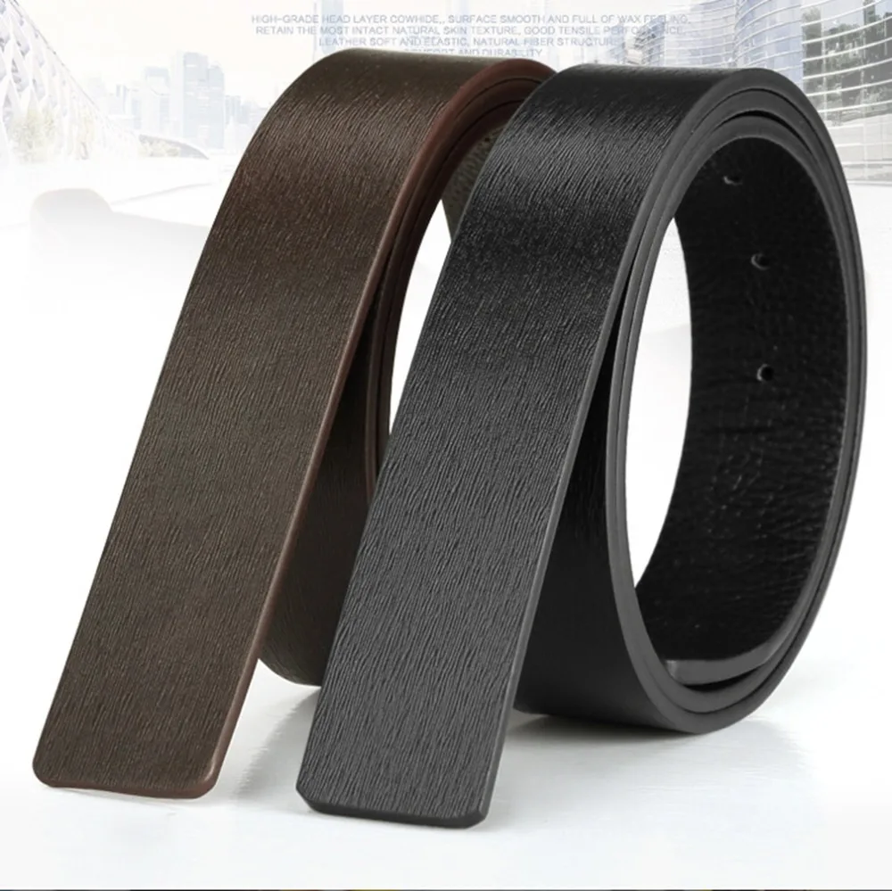 Мужские ремни без пряжки FAJARINA маленькие гладкие из натуральной воловьей кожи в