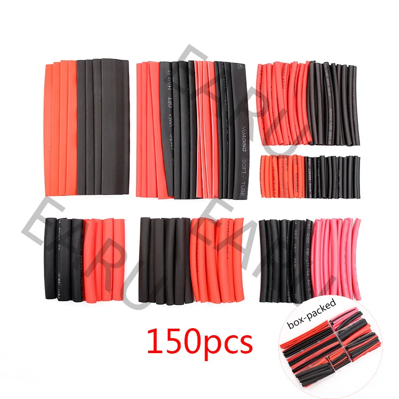 150pcs Colorful 20/55/127/150/280/328 шт. Ассорти Полиолефиновая термоусадочная трубка Автомобильный Кабельные муфты Обёрточная бумага жгут проводов Наборы коробка 8 Размеры смешанные Цвет - Цвет: 150pcs Colorful