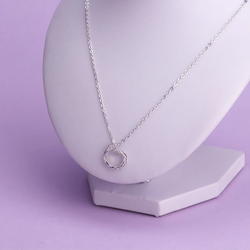 Модное индивидуальное изящное медное циркониевое ожерелье в виде змеи