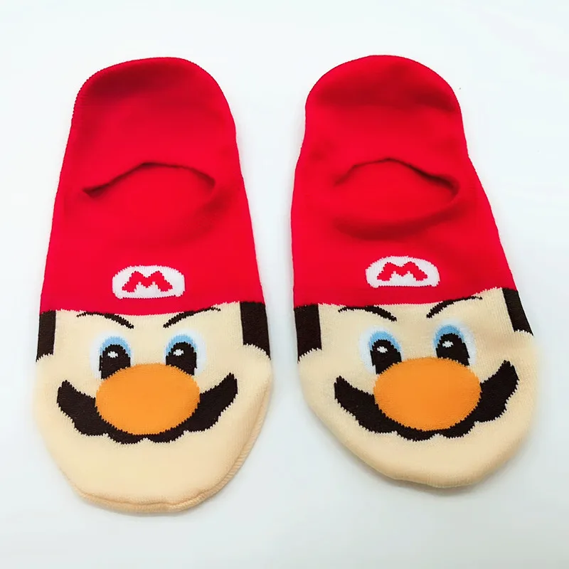 Носки с героями аниме «Super Mario Bros», Гарфилд Кумамон, забавный мультфильм, невидимый, calcetines mujer cortos, весна-лето, модные хлопковые носки