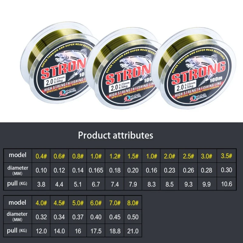 Хорошо! Нейлоновая рыболовная леска высотой 100 м рыболовные снасти аксессуары