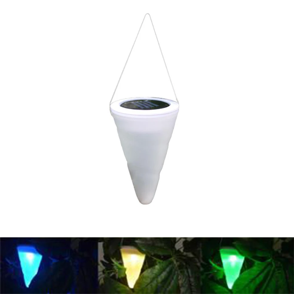 Светодиодный светильник в форме конуса на солнечной батарее портативный