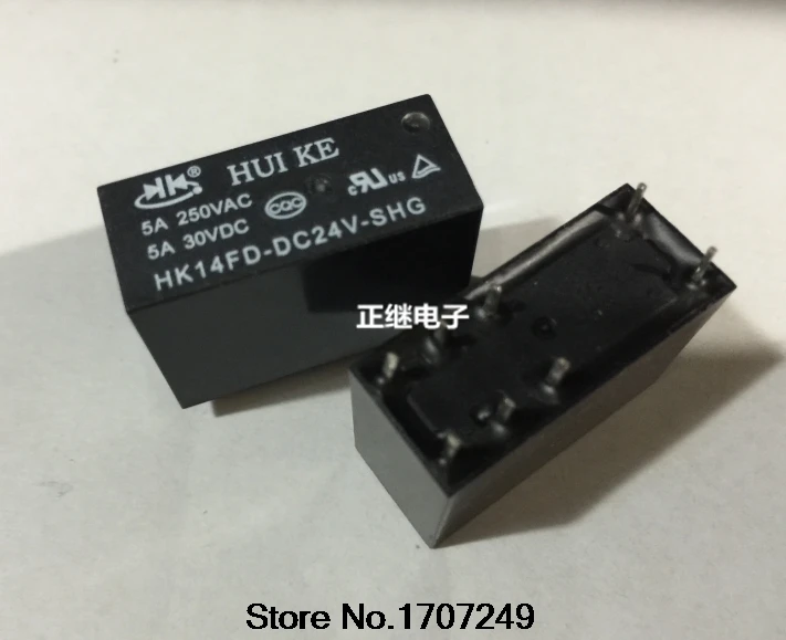 Бесплатная доставка 10 шт./лот 100% новое оригинальное реле HUIKE HK14FD DC24V SHG 5A DC24V|huike