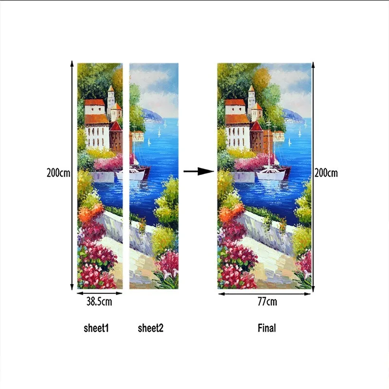 Художественная настенная палка 3D вид на море дачный пейзаж узор домашняя дверная