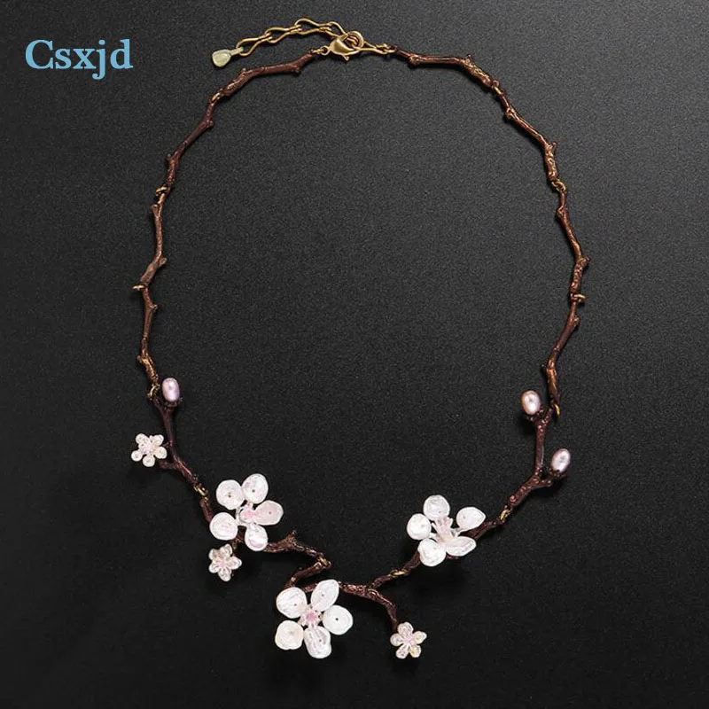 Винтажное ожерелье CSxjd с цветком персика и вишни высококачественное