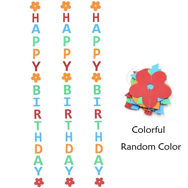 Colorful 1 шт DIY золотые/серебряные/красочные бумажные флаги с надписью Happy birthday гирлянды баннеры буквы гирлянды для детей день рождения украшения - Цвет: Colorful