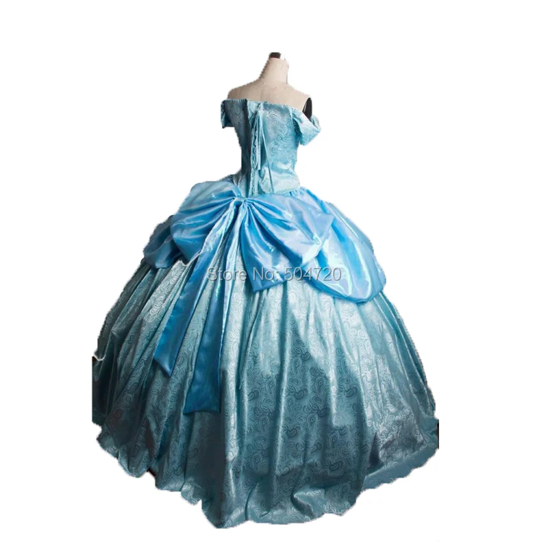 Адаптирован! Платье синего цвета для маскарада театра времен Гражданской войны |