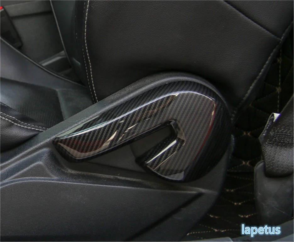 

Lapetus Seat Backrest Adjust Handle Decoration Cover Trim Carbon Fiber Style Fit For Ford Mustang 2015 2016 2017 2018 2019 / ABS