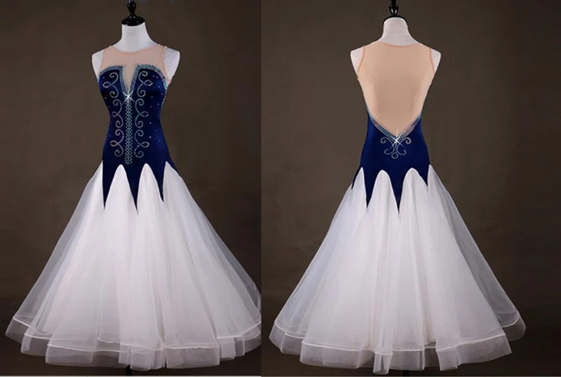 Бальный костюм для танго женский белый без рукавов бальных танцев|Фламенко| |