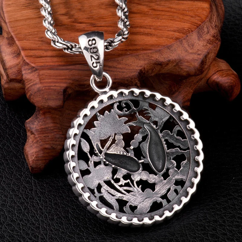 Кулон в виде кальмара лотоса тайская серебряная подвеска из настоящего серебра