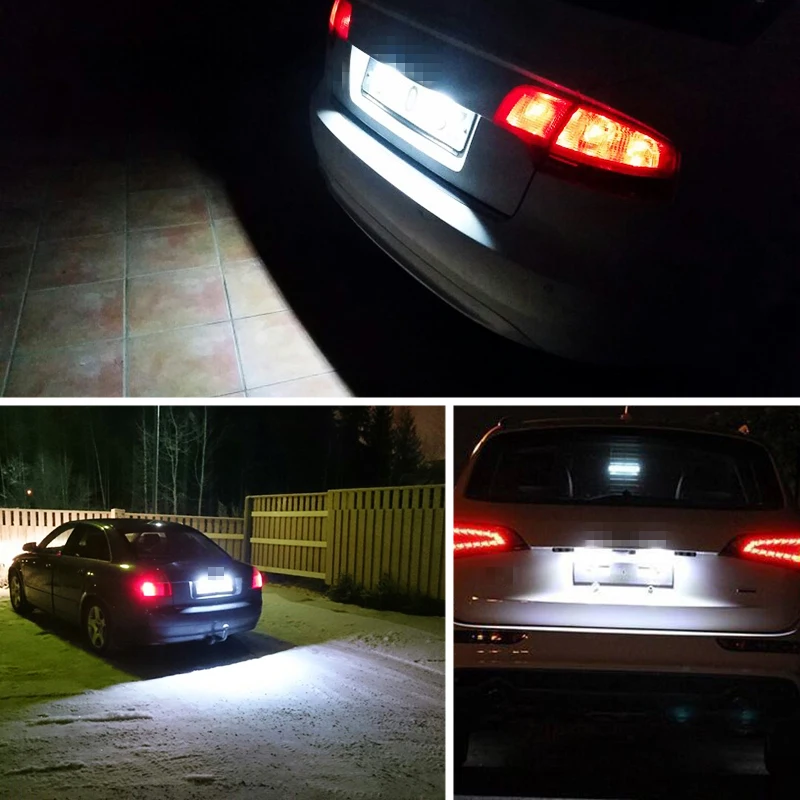 2 шт. 12V 3W 3528 SMD СВЕТОДИОДНЫЙ Подсветка регистрационного номера лампа для Audi A1 A4 A5 A6