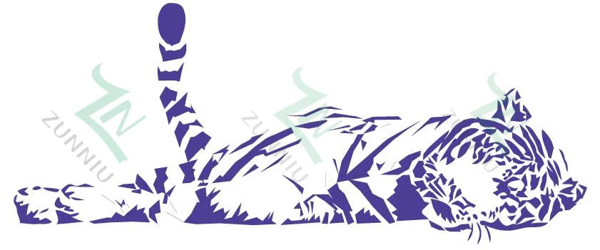 Purple ZN G232 Бенгальский Тигр большой стикер на стену с кошкой/Lage Декор интерьера/большая кошка передачи декоративное искусство наклейки для стены в гостиной - Цвет: Purple