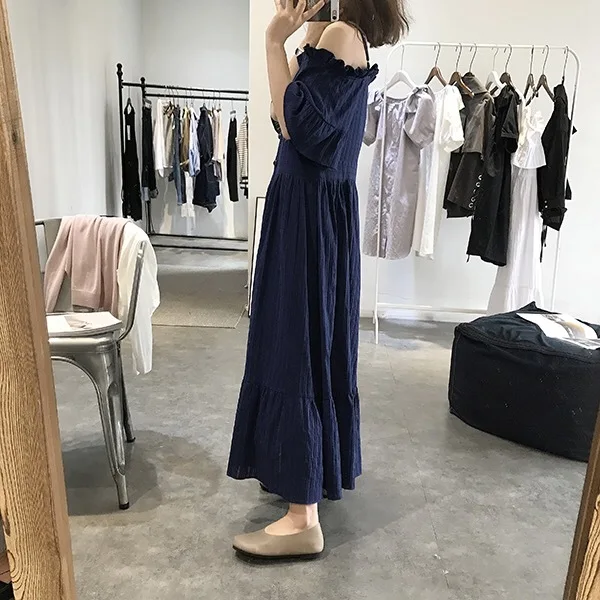 Милое летнее хлопковое платье для беременных без Плеч с коротким рукавом на