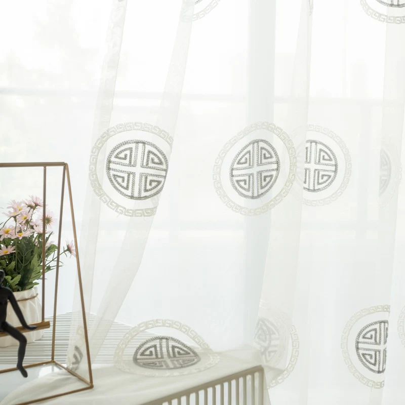 Новые кофейные китайские Классические прозрачные Занавески s оконные занавески