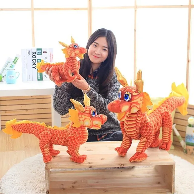 100% новая игрушка мультфильм красный дракон плюшевая мягкая подушка подарок на