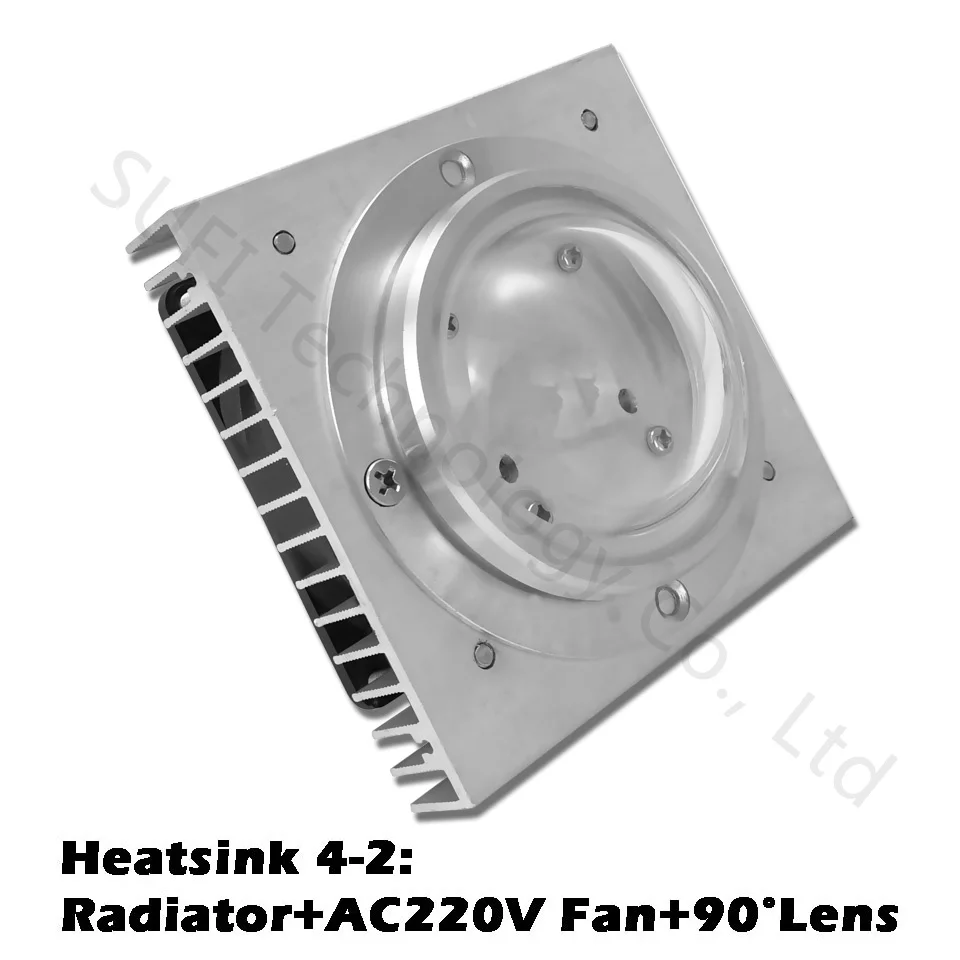 Heatsink 4-2 Светодиодный алюминиевый радиатор с вентилятором с объективом 60 90 120 градусов для 20 Вт 30 Вт 50 Вт 100 Вт светодиодный электронный теплоохладитель - Испускаемый цвет: Heatsink 4-2