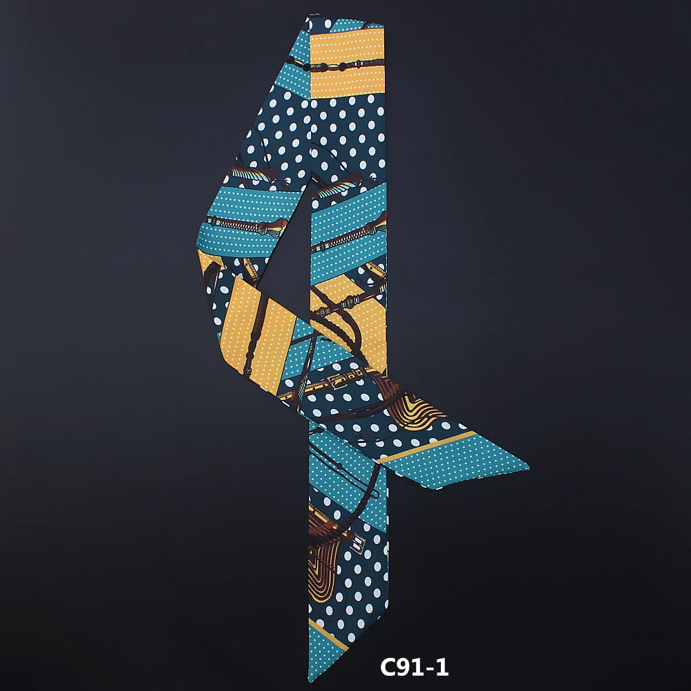 Женский шелковый шарф с буквенным принтом длинный лентами и ручкой новинка 2019 |