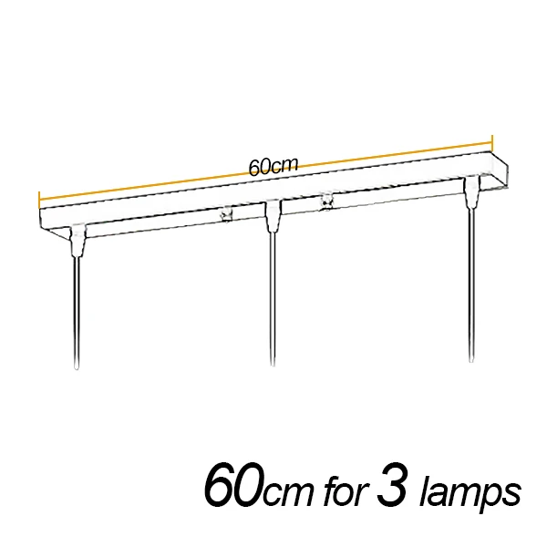 bar 60cm 3 lamps Подвесной светильник аксессуар 3 лампы бар круглый потолочный плиты Canopy настроить для подвесные светильники hanglamp - Цвет корпуса: bar 60cm 3 lamps