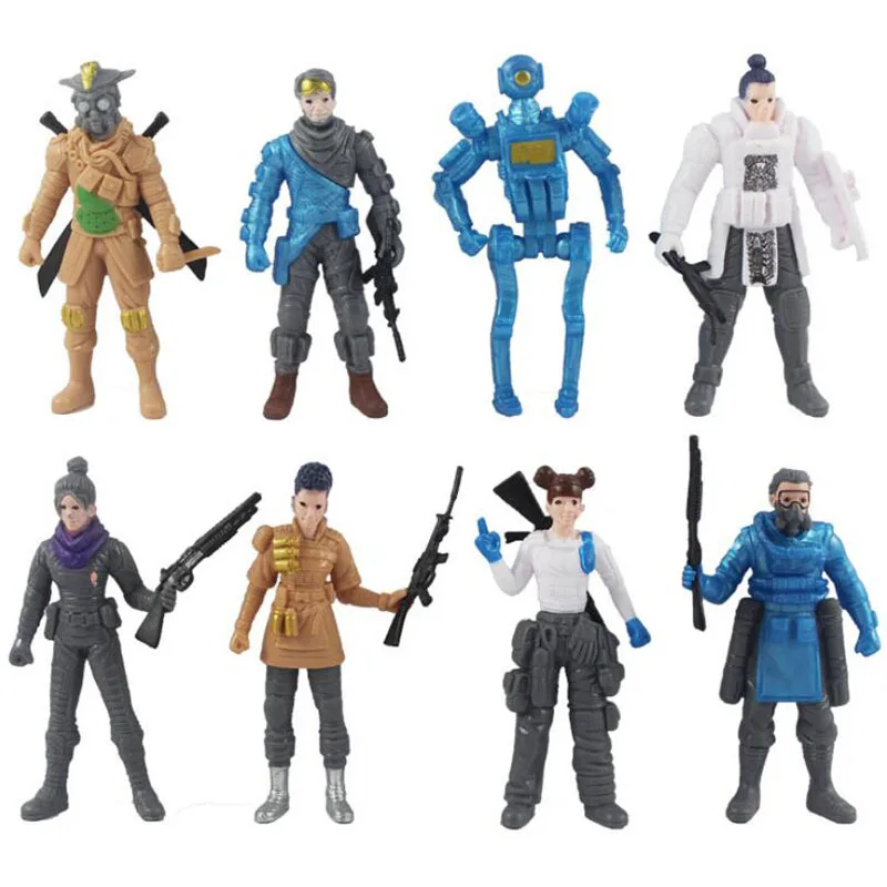 8pcs 8 шт./лот, 12 см, аниме фигурка, Apex legends, фигурка с оружием, APEX, Королевский боевой персонаж, модель, куклы, игрушки для детей - Цвет: 8pcs