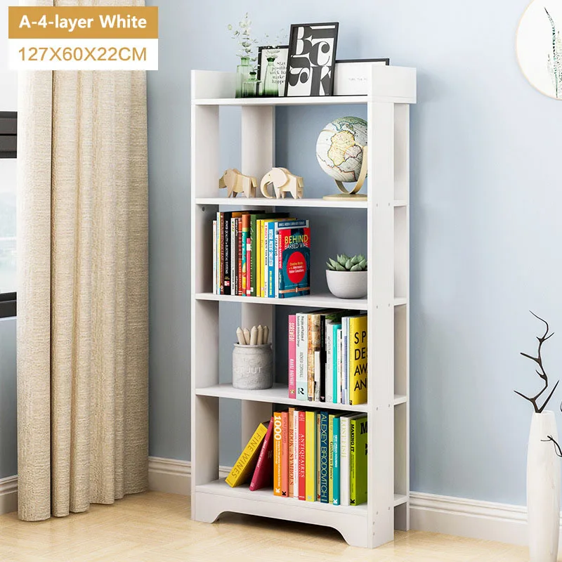 60cm-white-4L Современная простая книжная полка, деревянная настенная полка, книжный шкаф, мебель для дома, гостиной, органайзер, шкаф для хранения - Цвет: 60cm-white-4L