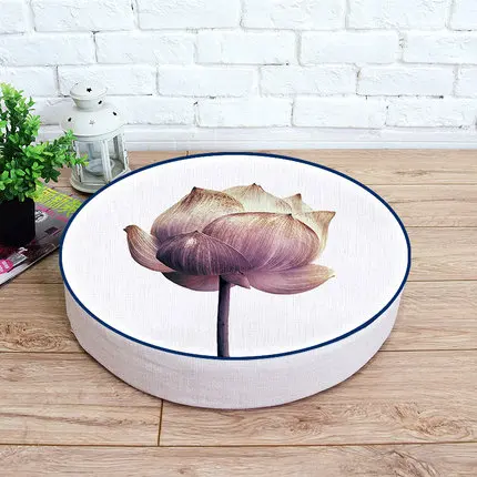 Японские льняные напольные подушки татами с утолщенными кругами размер 40*40*5 см 1