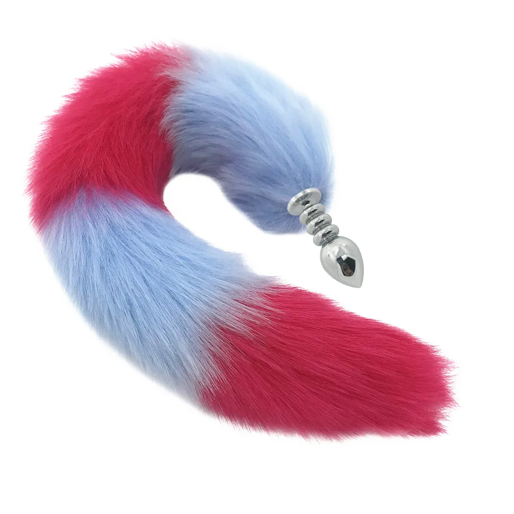 Металлический искусственный Лисий хвост Анальная пробка стимуляция нержавеющая