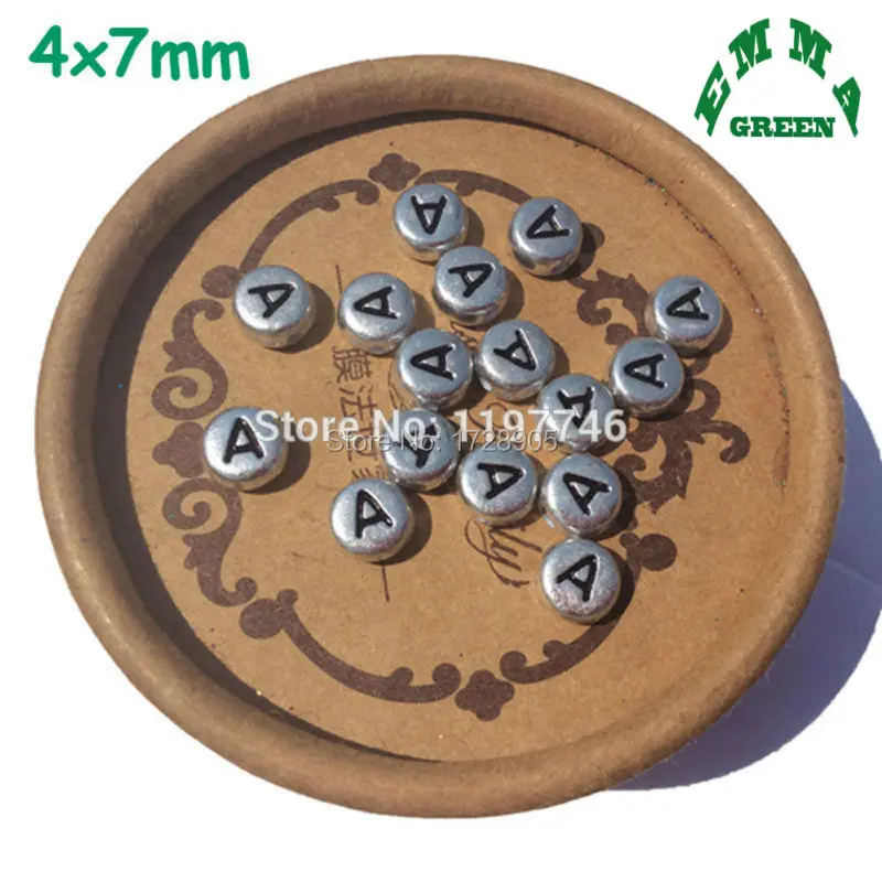 Серебряные бусины для изготовления ювелирных изделий акриловые с буквами