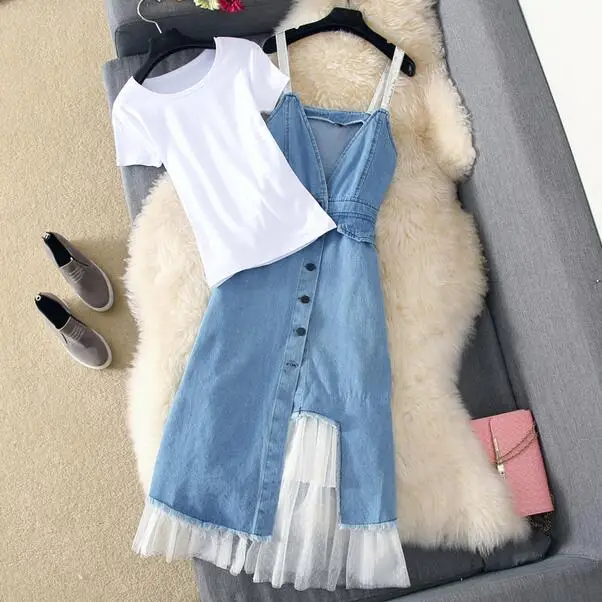 Женское джинсовое Сетчатое обтягивающее платье офисное в стиле пэчворк DC852 лето