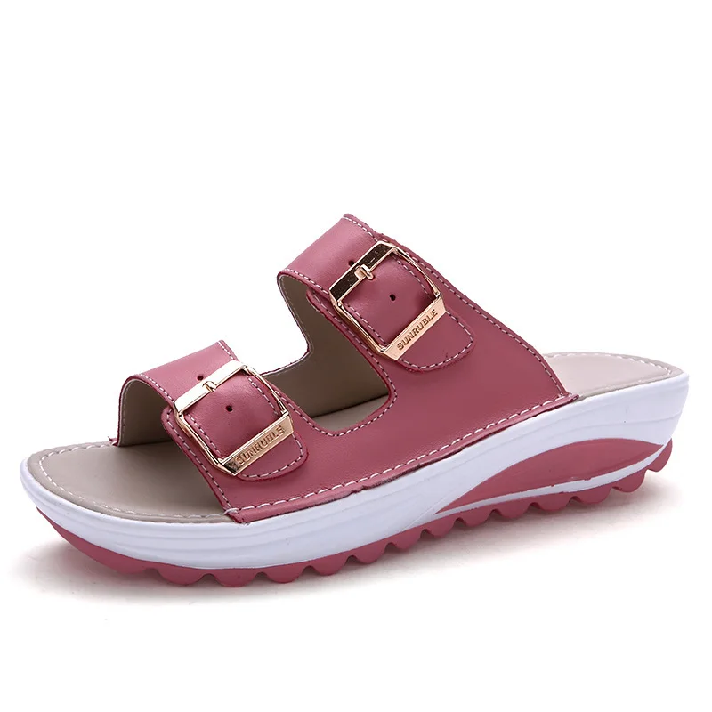 Летние тапочки Для женщин Повседневное вьетнамки из натуральной кожи пляжные