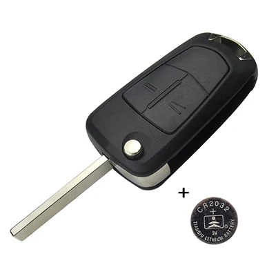 2B With Battery OkeyTech откидной пульт дистанционного управления складной Автомобильный Брелок чехол в виде ракушки Стильный чехол 2 кнопки для Vauxhall Opel Corsa Astra Vectra Signum - Цвет: 2B With Battery
