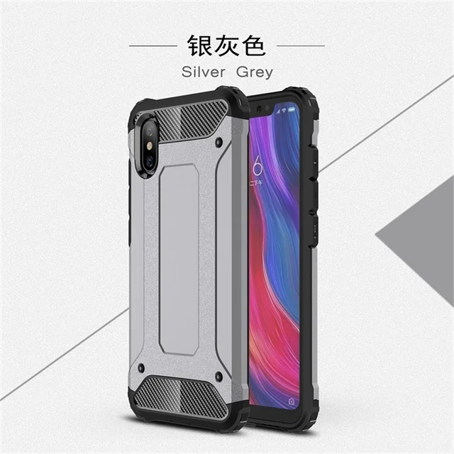 Гибридный жесткий чехол для Red mi 5 Plus Note 5 6 Pro из резины+ PC, чехол для задней панели, аксессуары, чехол для Xiaomi mi A1 A2 6 8 Max 2 3 Funda Coque - Цвет: Gray