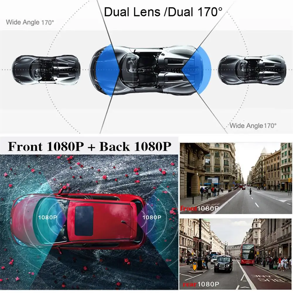 Novatek 96663, Wifi, Автомобильный видеорегистратор, две камеры, видео рекордер, двойной вид 170, angel Dash Cam IMX291 IMX323, полная двойная камера, HD 1080P