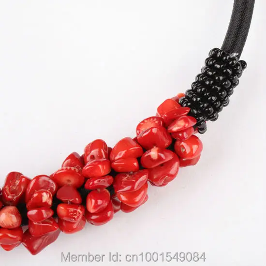 Набор из красных коралловых бусин и серег 6x4 мм 1 комплект|necklace lucky|necklace mobilenecklace