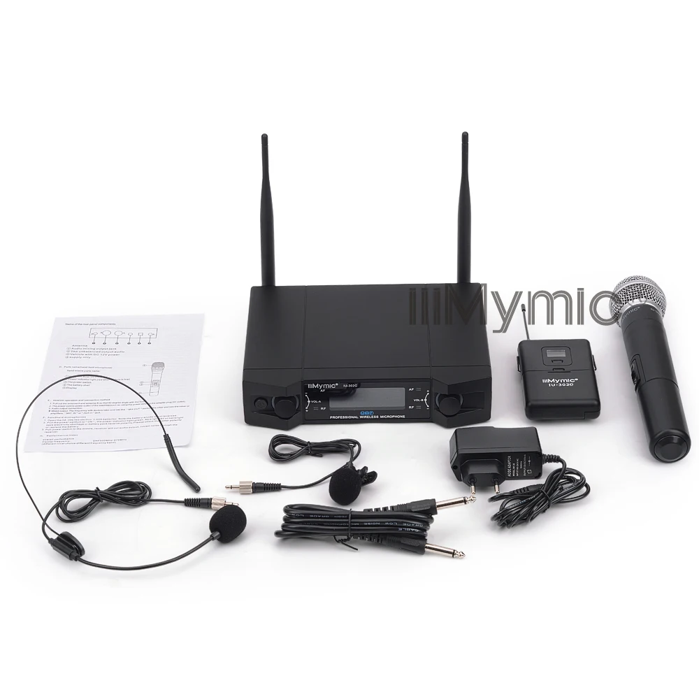IiiMymic IU 302C UHF 600 700 МГц двухканальный корпус + лацкан гарнитура Ручная