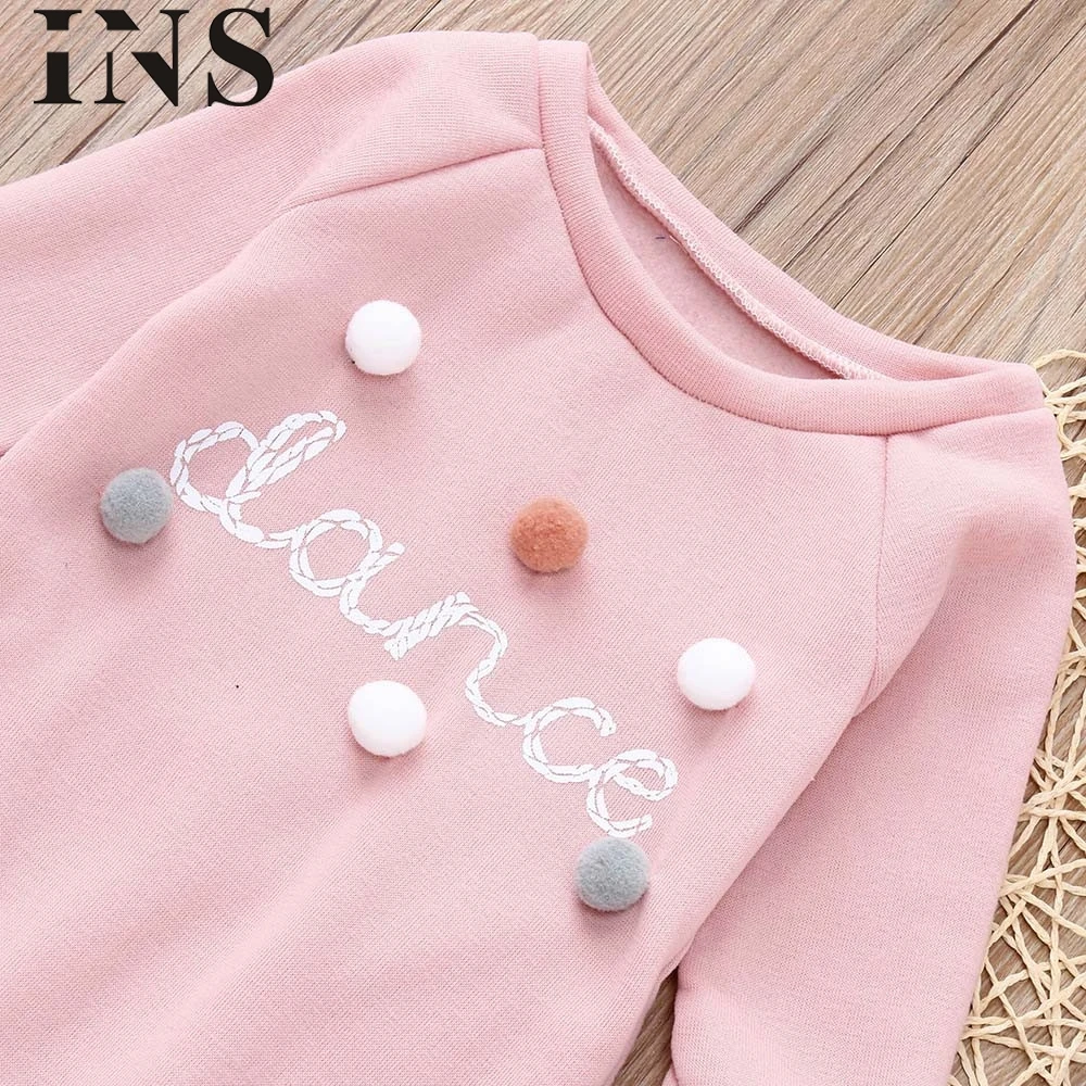 2018 Новый Модный пуловер с буквенным принтом для маленьких девочек свитер платье