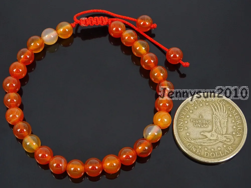Круглые камни ручной работы из натурального сердолиана 6 мм браслет с 5